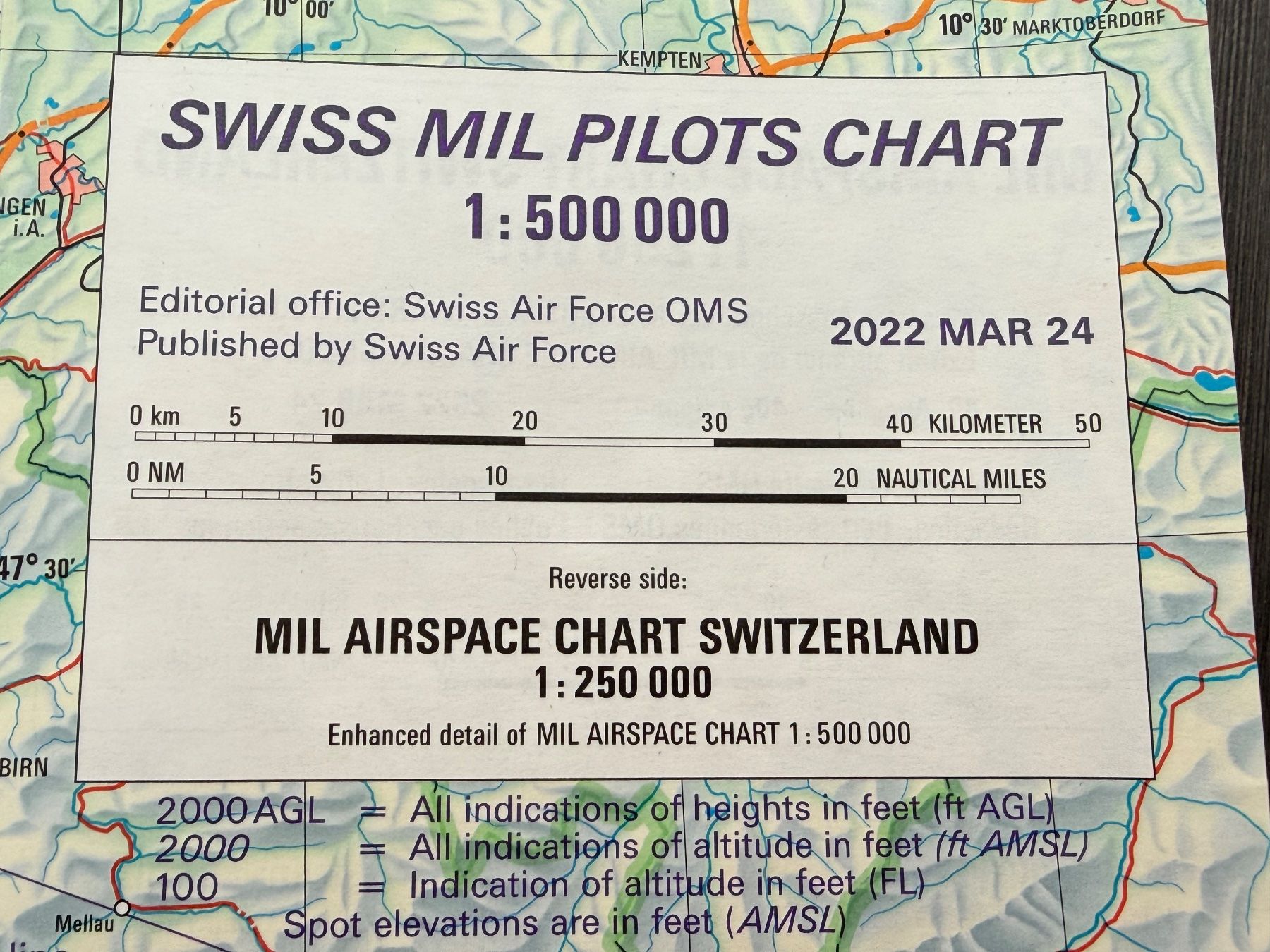 Libri: Swiss MIL Pilots Chart - Schweizer Luftwaffe – Usato da Brütten venduto da Hst1 1