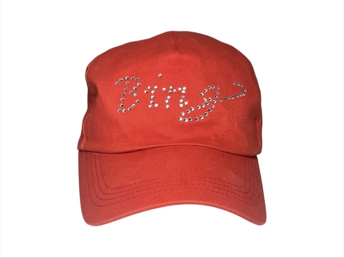 Copricapi, berretti & cappellini: Kappe Damen, rot mit Strass "Bingo" - Gr. 57, Baumwolle – Usato da Luzern venduto da woti-shop 1