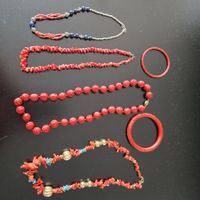 Set Gioielli Vintage: Collane e Bracciali Corallo Rosso!
