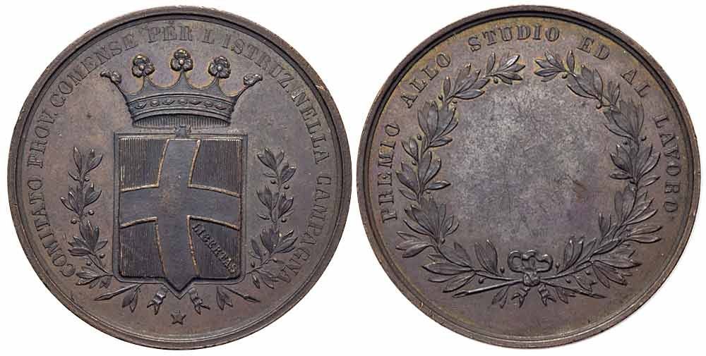 Medaglie: Italien, Como, Preismedaille o.J., Studium u. Arbeit, RR! – Usato da Chiasso venduto da Novamarketing