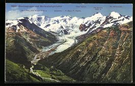 Morteratschgletscher, Blick zur Berninag