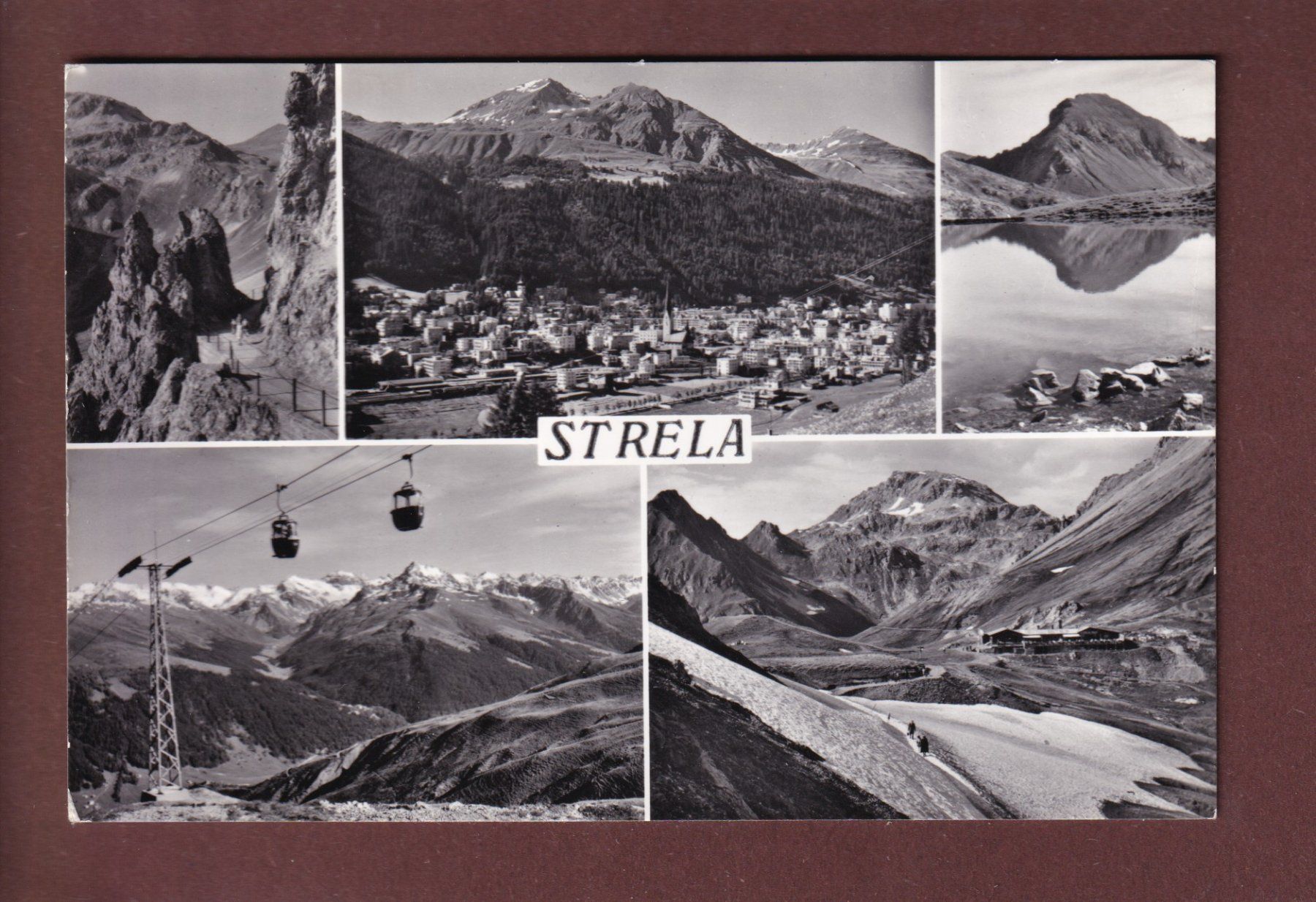 Ansichtskarten: DAVOS - Strela - 5 Bilder - 1963 – Gebraucht aus Pully von nicecards
