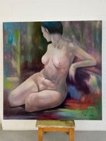 Original: Akt weiblich, Öl auf Leinwand, 90x90cm