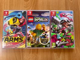 Nintendo Switch Spiele Set: Arms, Lego World, Splatoon 2