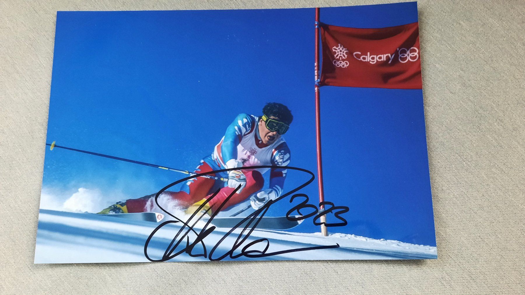 Autografi: Foto A4 Autogramm Alberto Tomba – Usato da Schmerikon venduto da Olympia04