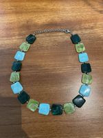 Kette hellblau und grün - 52cm - Ref 005/626 