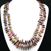 ♛ 2-reihige Turmalin - Kette 925 Silber