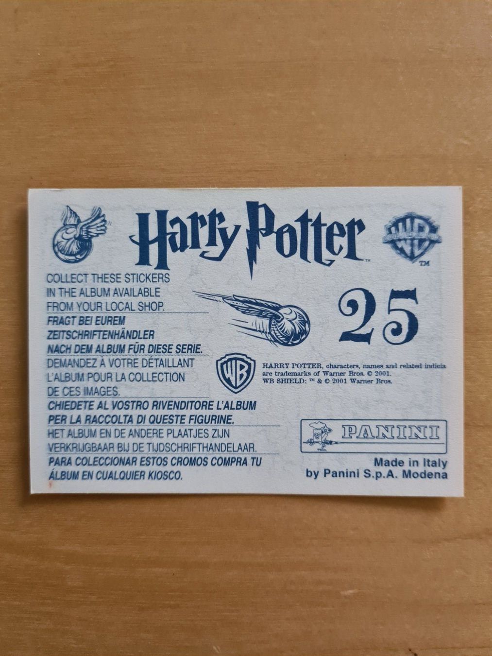 Panini Carte collezionabili: Panini Harry Potter Nr. 25 – Nuovo (secondo la descrizione) da Oberwil BL venduto da Spieltopia 1