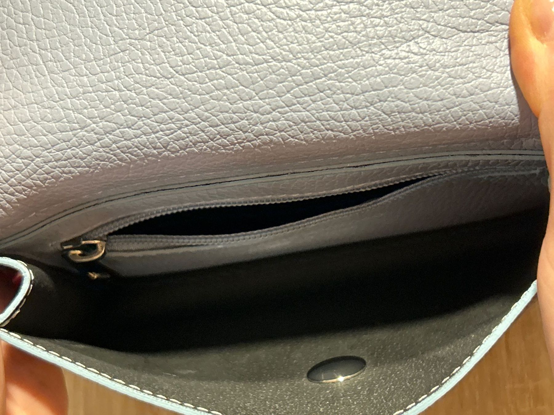 Borse da donna: Handytasche mit abnehmbarer Geldbörse hellblau echt Leder – Usato da Brunnen venduto da Nala2929 7