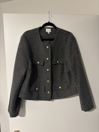 H&M Tweed Jacke grau mit Goldknöpfen Zustand sehr gut