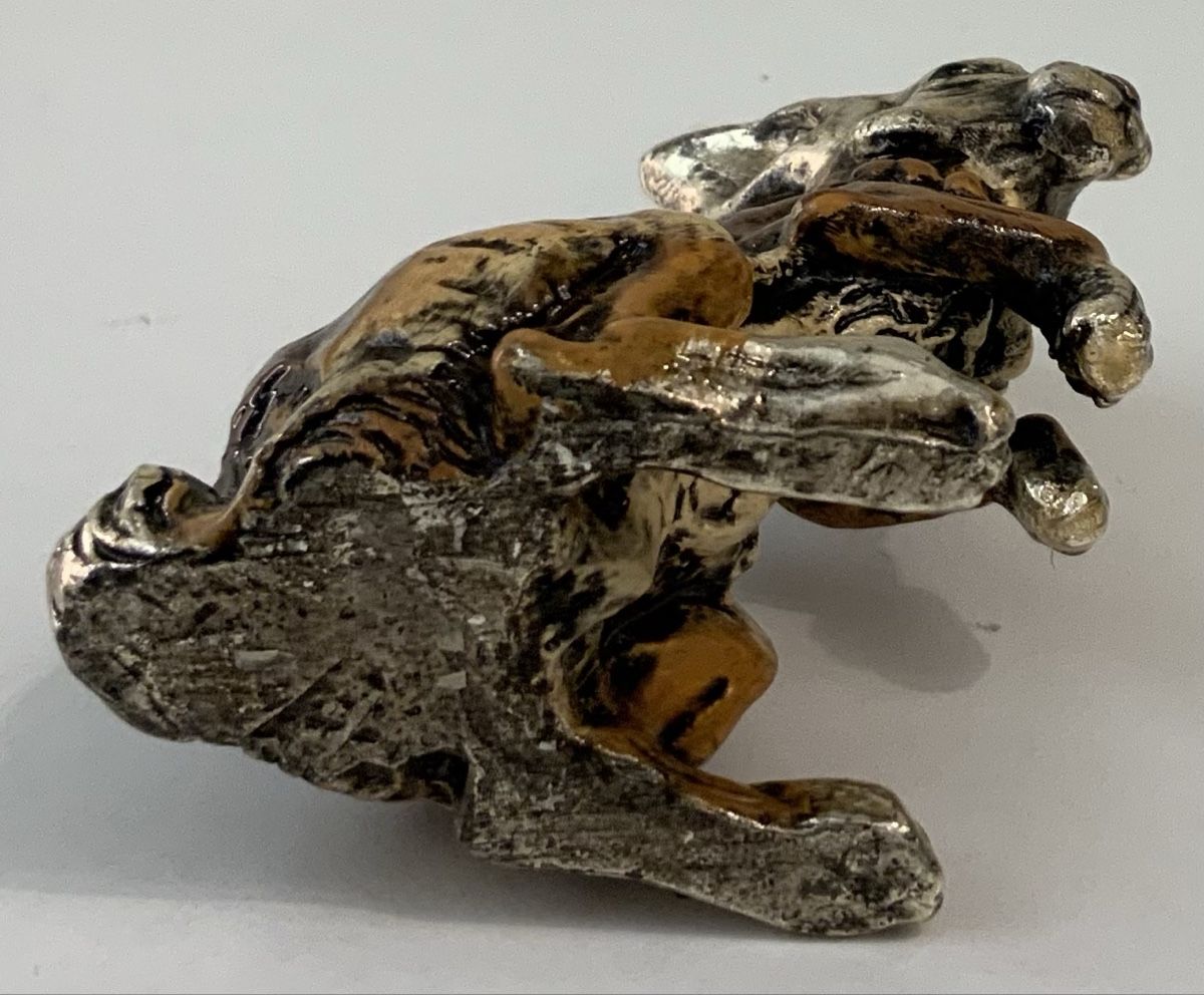 Figuren: Lapin en métal argenté émaillé – Gebraucht aus rolle von Tontonjulot 2