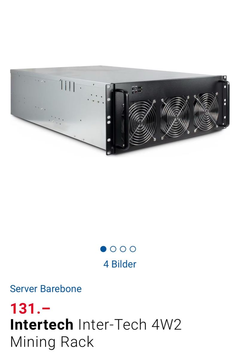 Custodie: Inter-Tech 4W2 Mining Rack Server Barebone – Usato da Bürglen TG venduto da Miner_Marketplace
