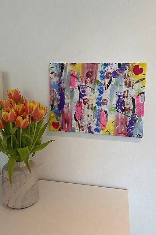 Foto & Immagini: Handgemaltes abstraktes Bild mit Herz  – Usato da Rietheim venduto da wes_7zlf
