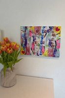 Handgemaltes abstraktes Bild mit Herz 