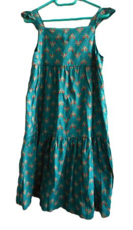 Gr. 146 DU PAREIL AU MEME Sommerkleid petrol-türkis Ton