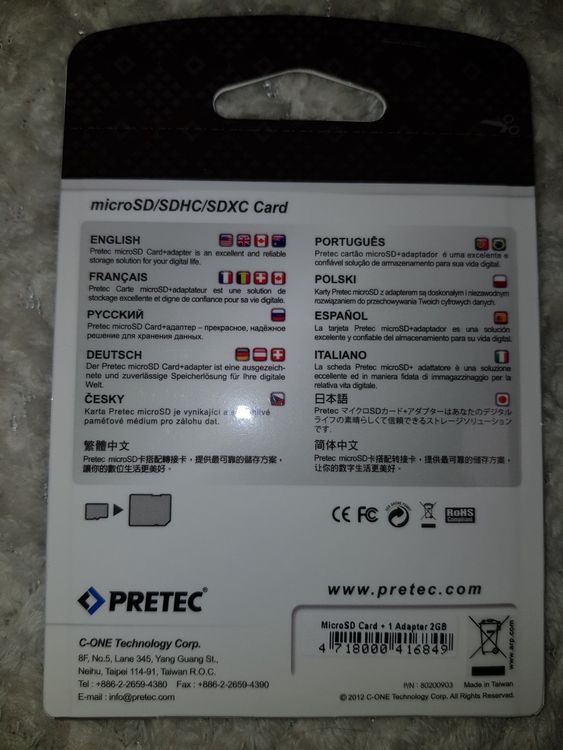 2 GB Micro SD/SDHC/SDXC Card mit Adapter von PRETEC | Kaufen auf Ricardo