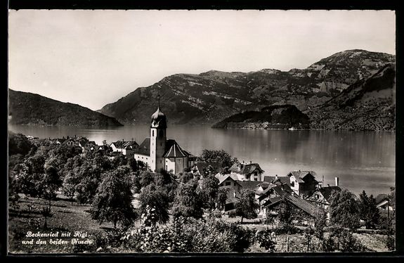 Cartoline postali: Beckenried, Mit Rigi und den beiden Nuse – Usato da Berlin venduto da bartko-reher