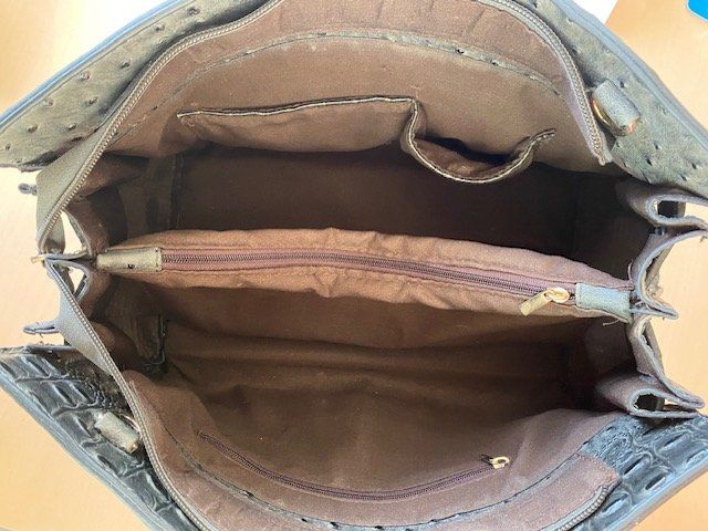 Taschen für Damen: Schicke Damenhandtasche Straussenleder Optik – Gebraucht aus Ergisch von July64 3