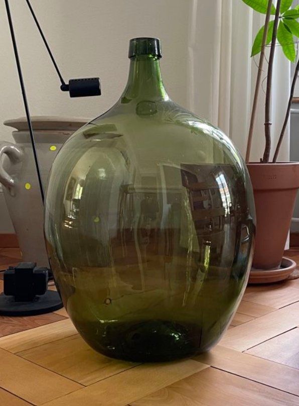 Accessori: Grosse Glasballon Flasche mit Holzgestell – Usato da Bern venduto da orno_33