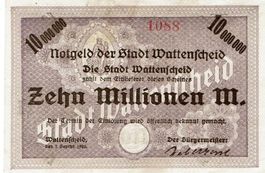 Wattenscheid 10 Mil.Mark+Prägestempel 01.09.1923 VZ-VZ+