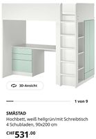 IKEA SMÅSTAD Hochbett (weiss/hellgrün)