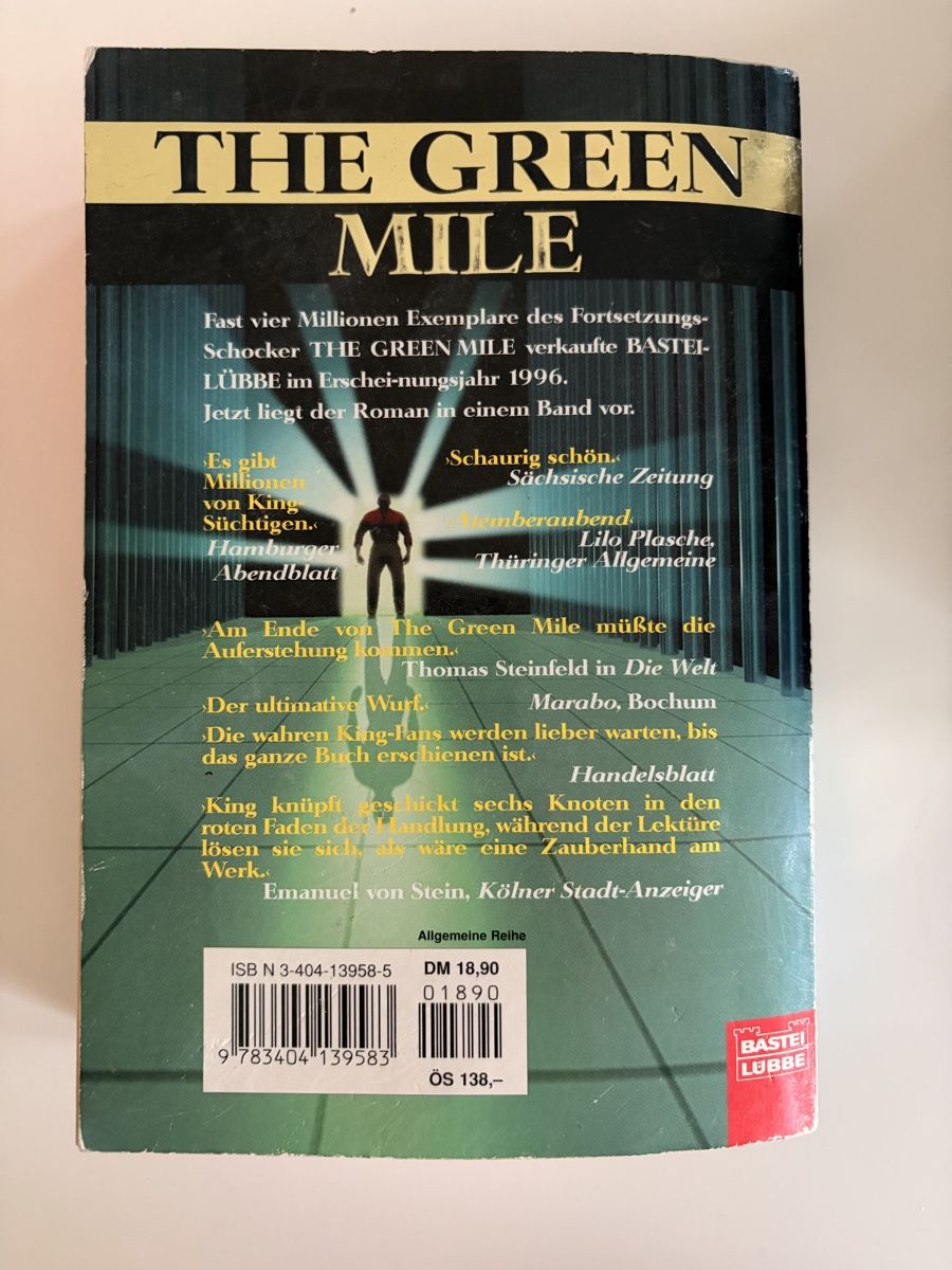 Libri: Stephen King - Green Mile DE – Usato da Belmont-sur-Lausanne venduto da Orangeslsk 1