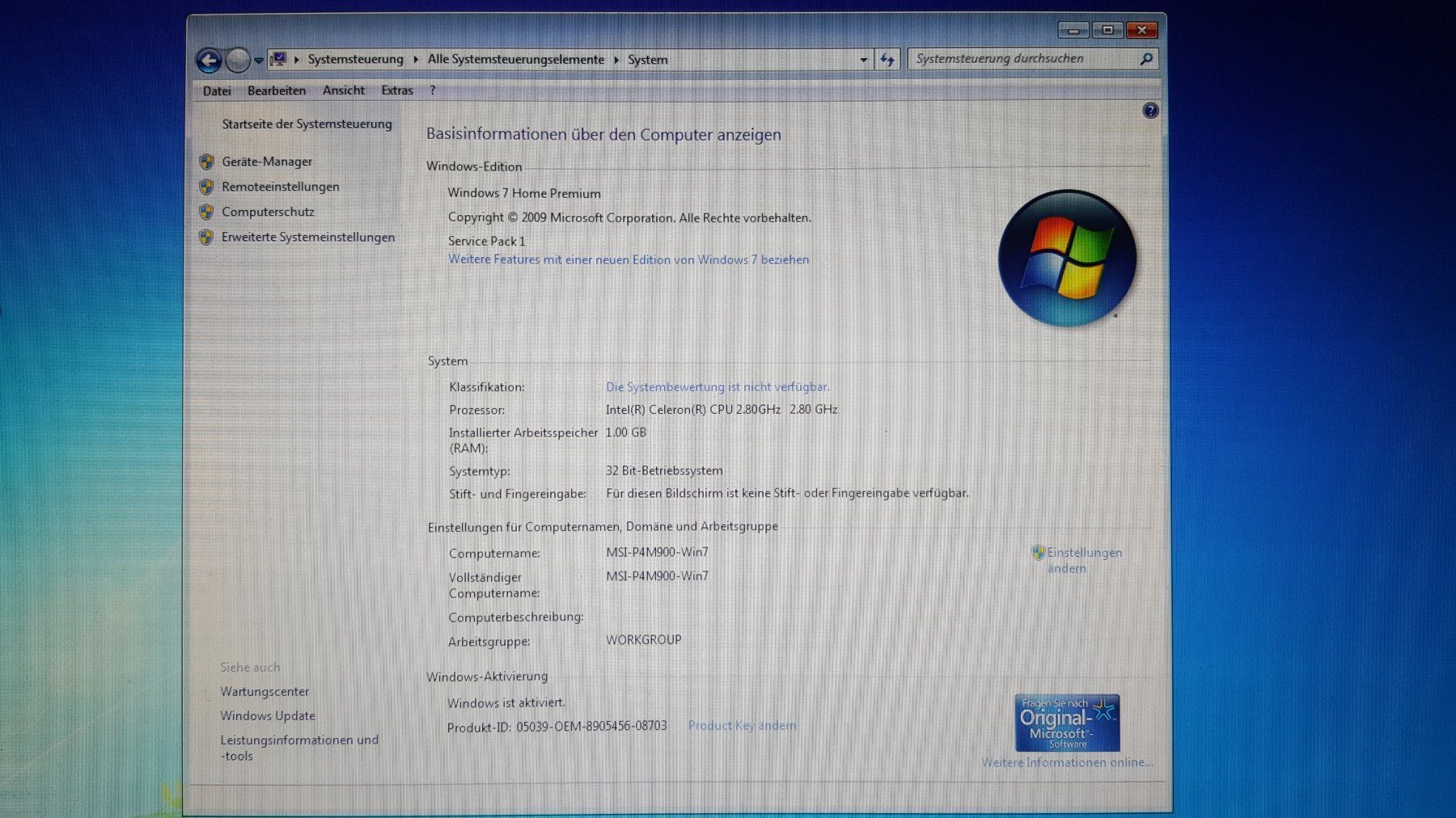 MSI PCs: PC Windows 7 32-Bit Intel Celeron 2.80GHz 1GB-RAM – Gebraucht aus Luzern von orl_fdy8 3