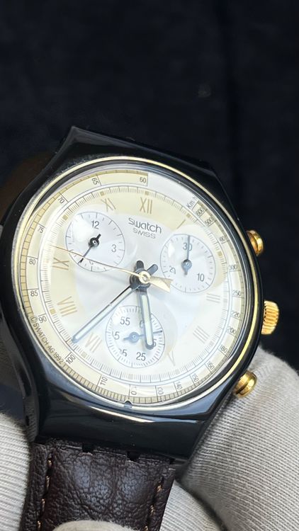 Swatch Orologi: Swatch  Uhr Chronograph  Lederband – Usato da Grenchen venduto da chththl 5
