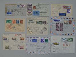 9 ältere Flugbelege! Destination Japan +INDIEN, gut erhalten