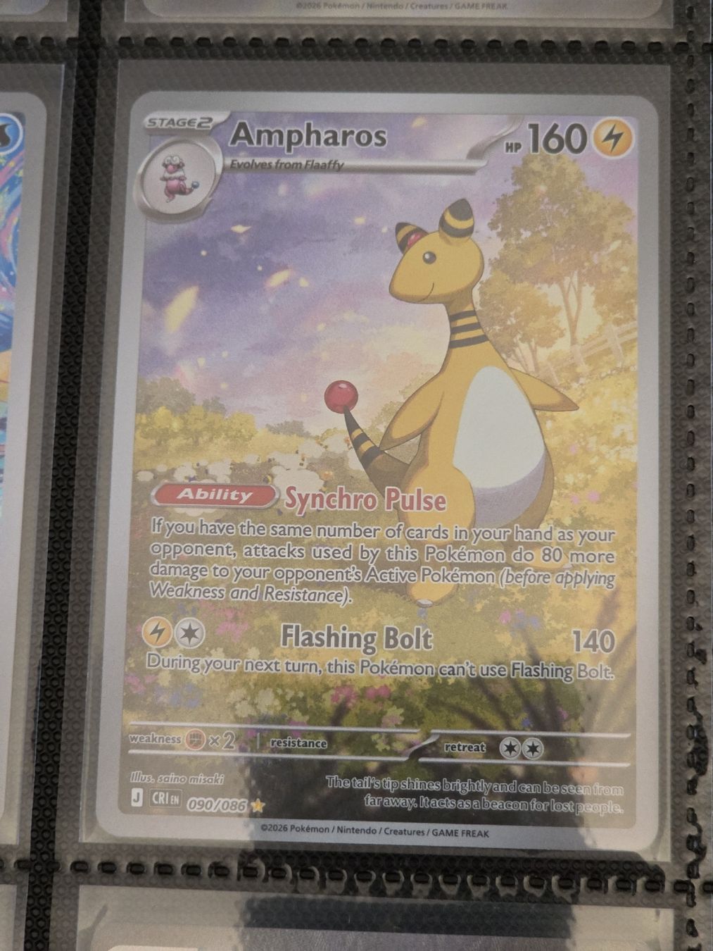 Pokémon Sammelbilder & Trading cards: Ampharos CRI 090 EN  – Neu (gemäss Beschreibung) aus Onex von ZoogZoogShop