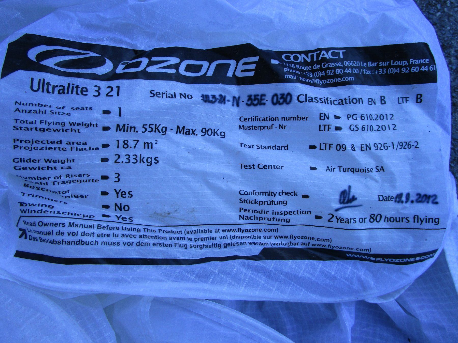 Ozone Vol libre: Gleitschirm Ozone 3 21 – D'occasion à Engi par Fuggstogg 3