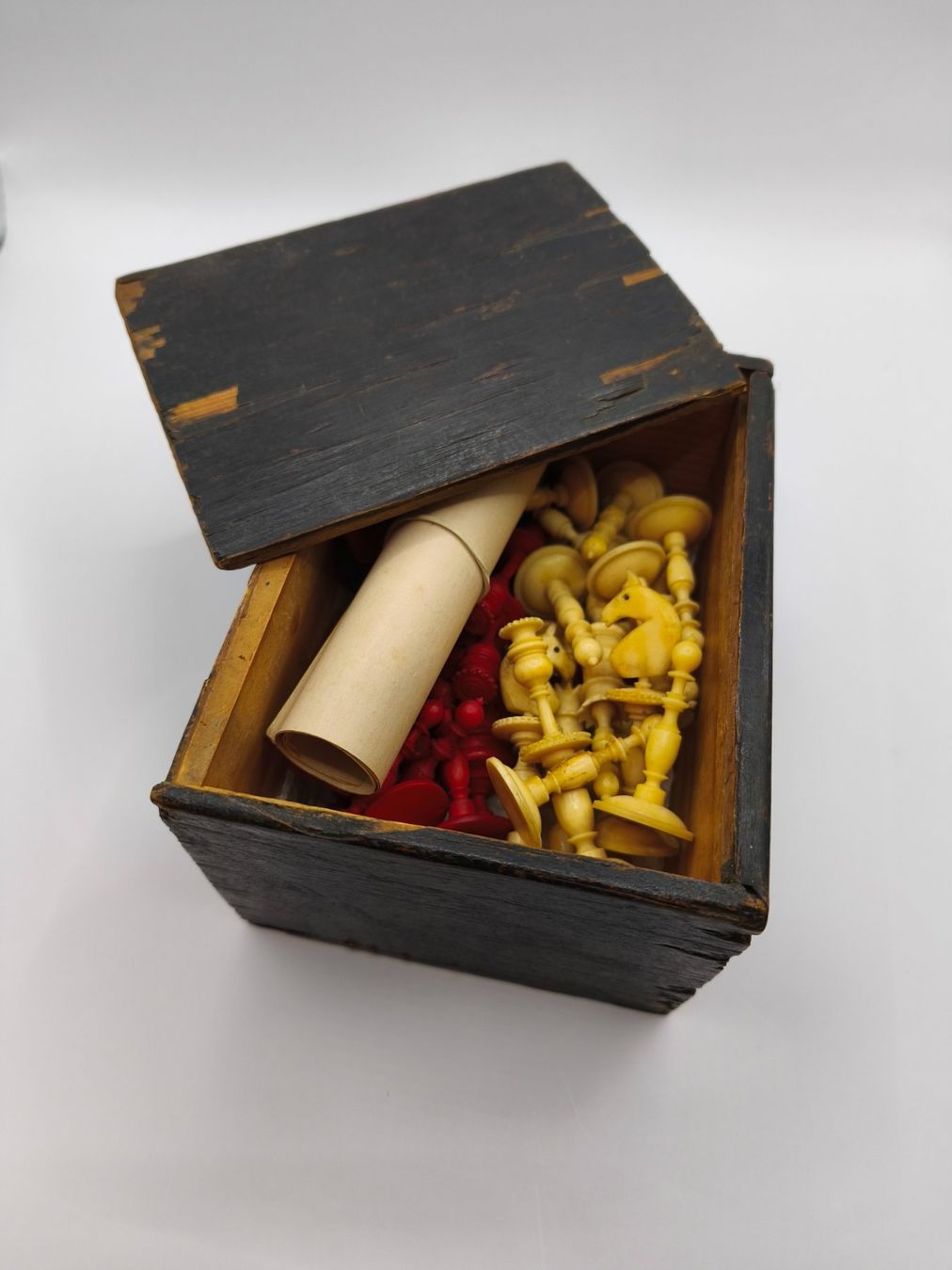 Giochi: "Selenus-Stil" Schachfiguren 1875 mit Widmung – Usato da Wettingen venduto da DaHa90 7