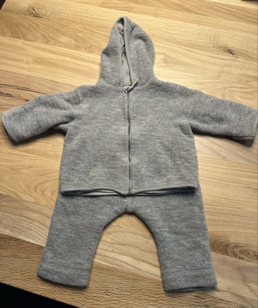 Hessnatur Wollwalk Set grau Grösse 74/80 guter Zustand
