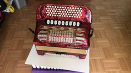 Accordéon Hohner Riviera III rouge, occasion, parfait pour l