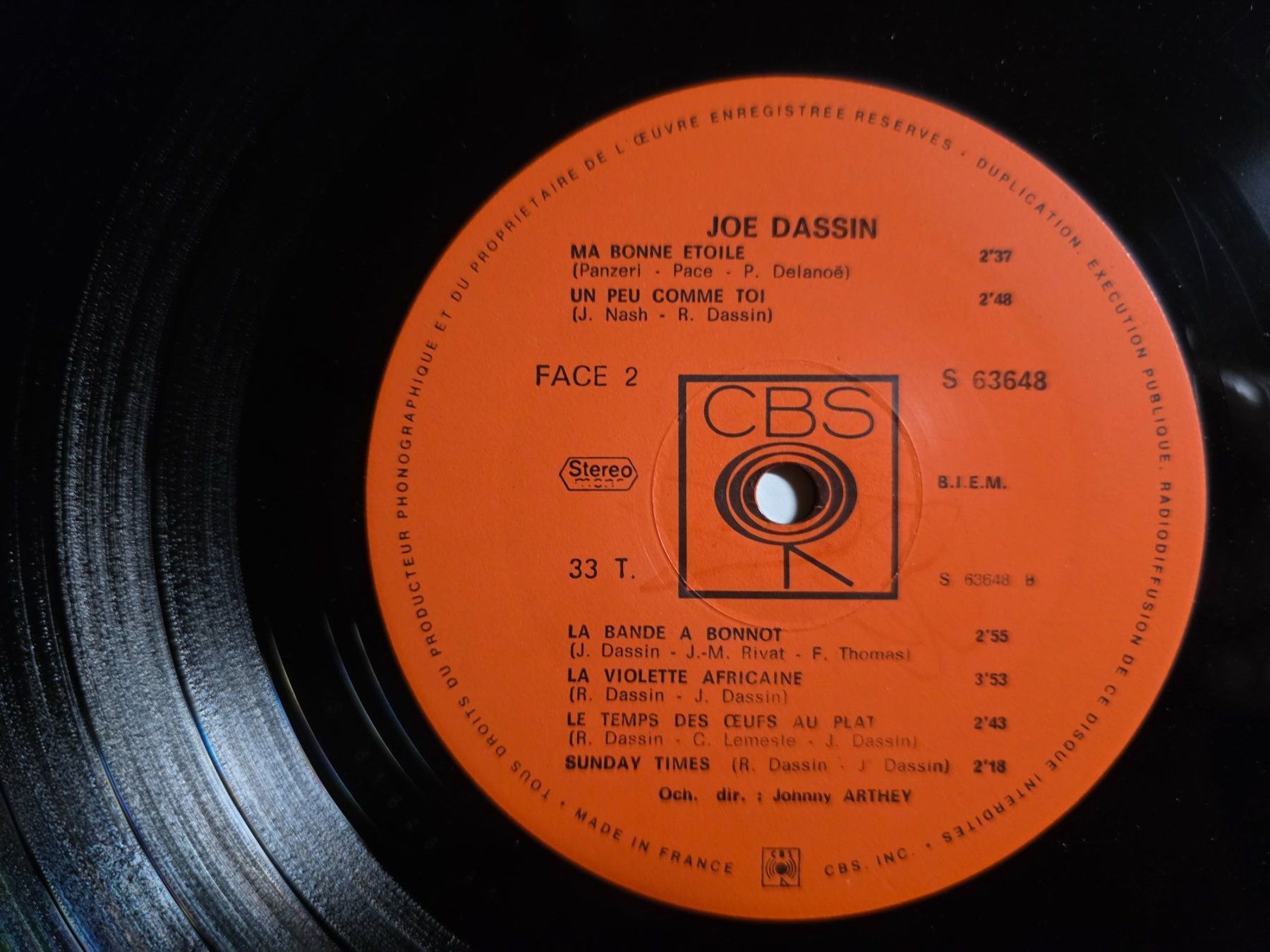 Dischi in vinile: LP: Joe Dassin - 1969 - CBS S 63648 – Usato da Walterswil BE venduto da Lonitti 1