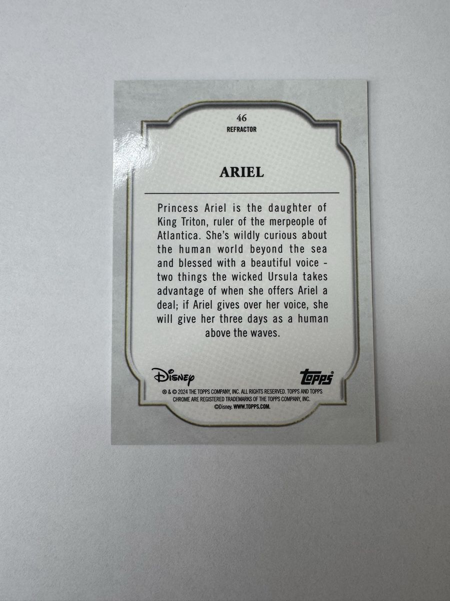 Topps Carte collezionabili: 2024 Topps Chrome Disney Ariel Refractor – Usato da Stetten AG venduto da Dekis-Tradingcards 2