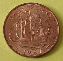 Queen Elizabeth II – Half Penny Münze 1967 - Grossbritannien