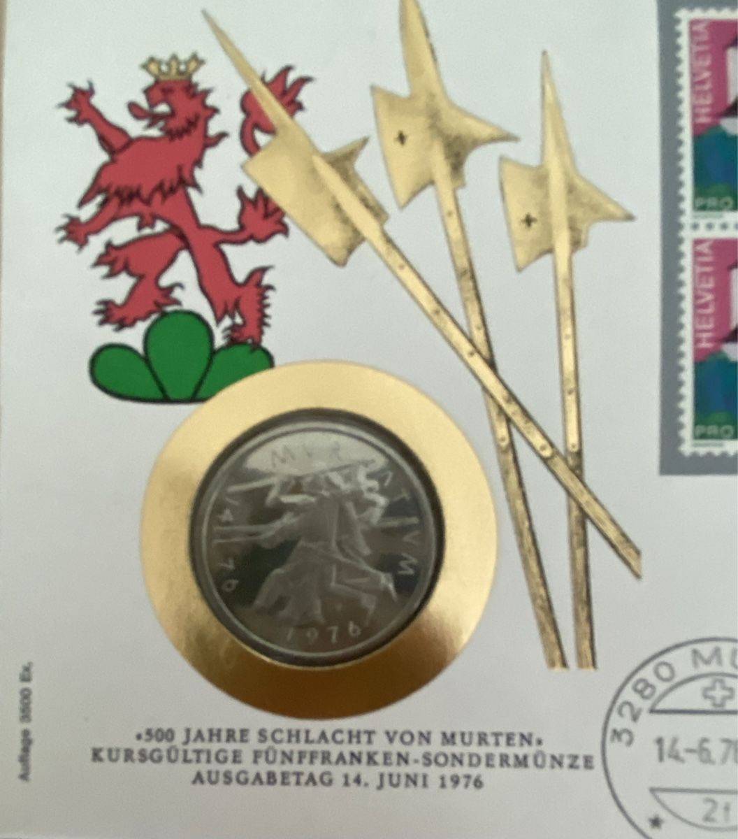 Alle Münzen: Numisbrief „500 Jahre Schlacht von Murten“ 5.- Sondermünze – Neu (gemäss Beschreibung) aus Zürich von kar_7gs6 1