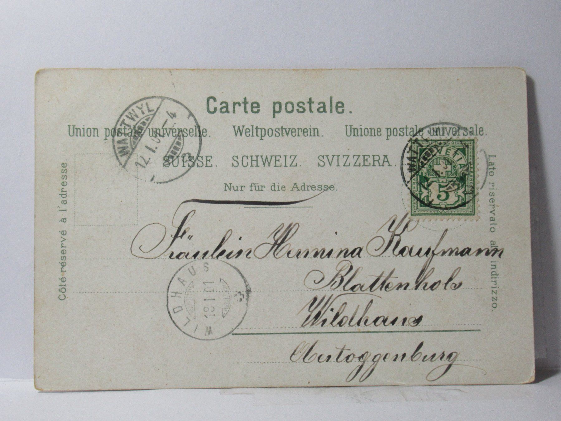 Cartoline postali: St. Gallen 1901 – Usato da Grenchen venduto da Bluemchen1900 1