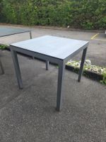 Gartentisch 80x80cm Gestell schwarz HPL Platte Stein-Optik
