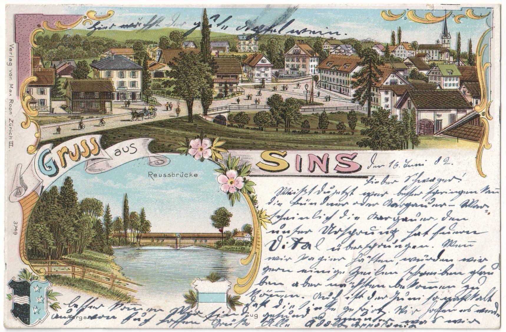 Cartoline postali: Gruss aus SINS: Top-Litho 1902 – Usato da Engelburg venduto da Swisscards