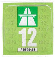Vignette 2012 Autobahnvignette 12.