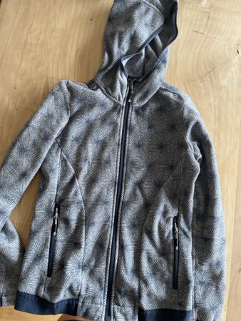 CMP Fleece Jacke mit Kapuze, Grösse XS, Grau, Neuwertig!