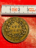 1870 One Cent Münze SARAWAK C. Brooke Rajah tolles Stück