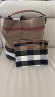 Burberry Tasche Karo-Muster Grau/Schwarz/Weiss Top Zustand