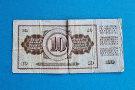 Banknote 10 Dinar Jugoslawien