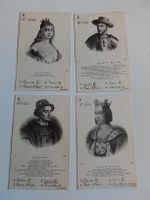 37 historische Bildkarten franz. Koenige & Koeniginnen 15.-1