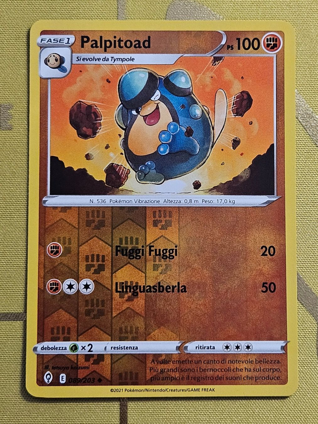 Pokémon Carte collezionabili: Evolving Skies - Palpitoad 089/203 IT – Usato da Bellinzona venduto da Pokemarco