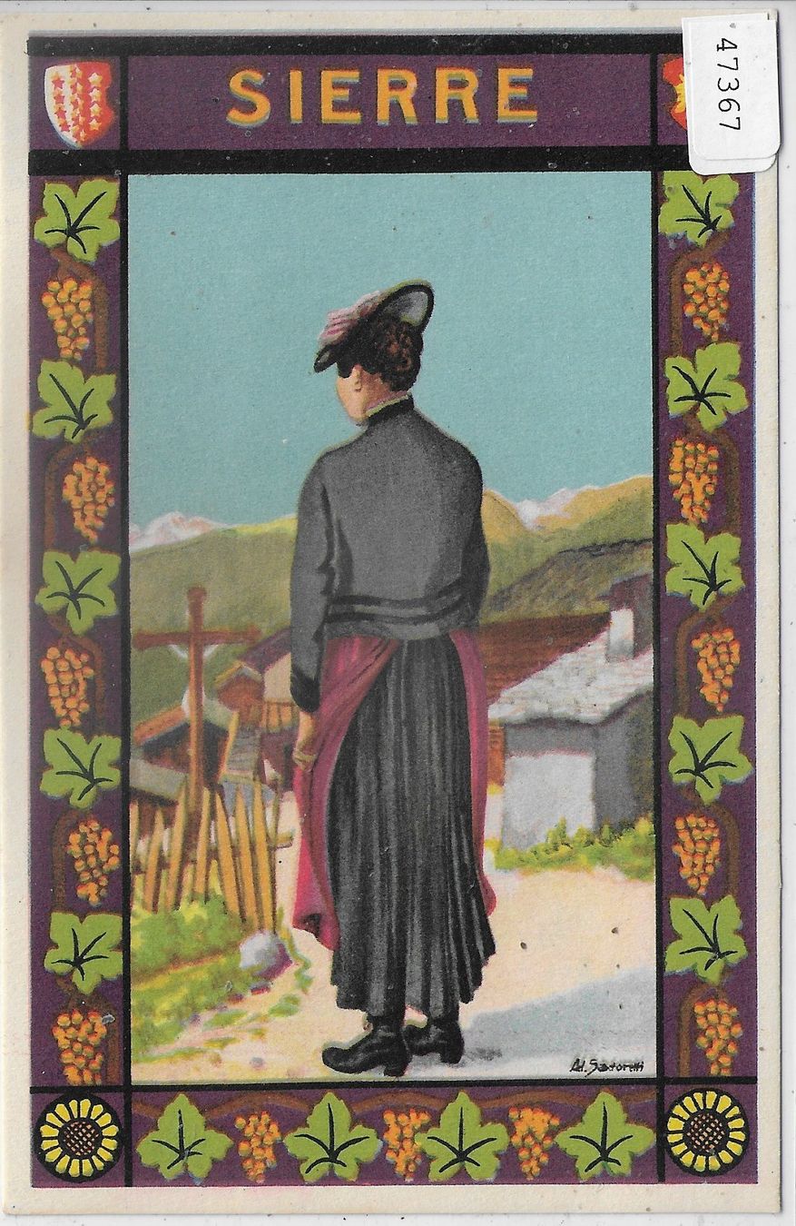 Cartoline postali: Sierre, Tracht – Usato da Ettingen venduto da Kartenplanet