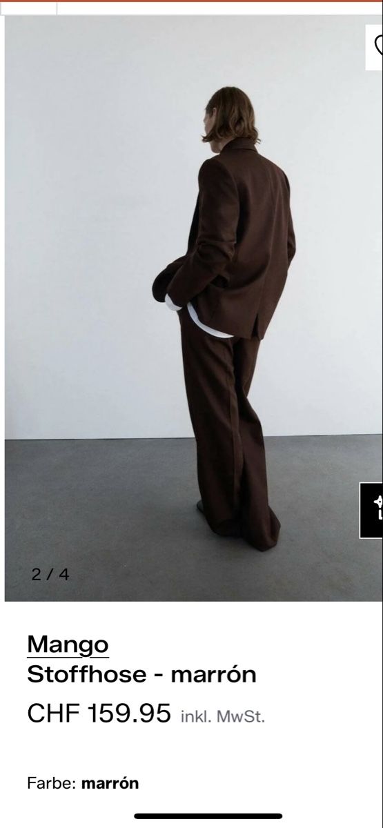 Mango Pantaloni: Mango Stoffhose - Marron, Herbst Look, Top Zustand! – Nuovo (secondo la descrizione) da Biel/Bienne venduto da nik_gcp8 3
